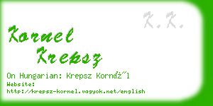 kornel krepsz business card